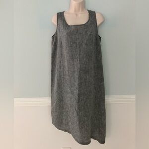 Hinson Wu Luxe Linen shift dress bateau asymmetric Lagenlook minimalist gray 8